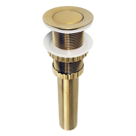 Kingston Brass Push PopUp Bathroom Sink Drain without Overflow, Brushed Brass EV8417